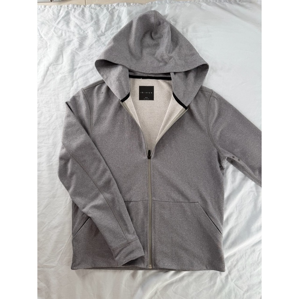Theory Evolve French Terry Full Zip Hoodie Gray Men's Size M Portugal AS IS